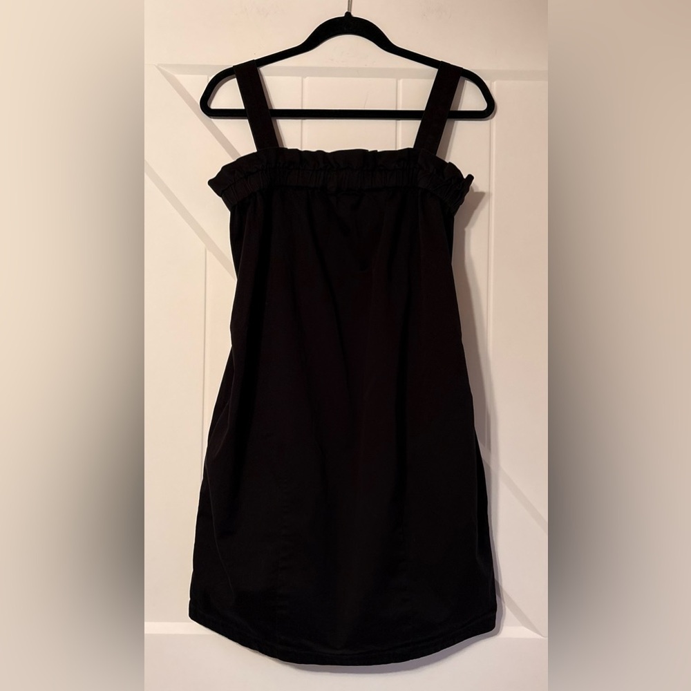 Everlane Organic Cotton Paperbag Dress Black Adjustable Strap Mini Small